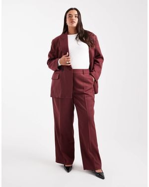 Vero Moda Tailo Herringbone Wide Leg Pants - Red