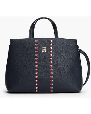 Tommy Hilfiger Sacoche avec bandes emblématiques - foncé - Bleu
