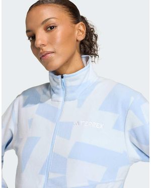 adidas Originals Terrex Multi Printed Full-Zip Fleece Jacket - Blue