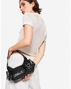 Bershka Multi-pocket Shoulder Bag - White