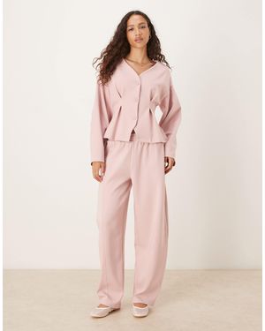 ASOS – barrel-leg-jogginghose aus interlock - Pink