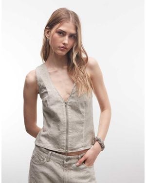 Weekday Two-way Zip Top Co-ord - Grey