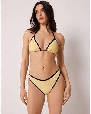 Calzedonia Triangle Bikini Top Bicolour Piping - Natural