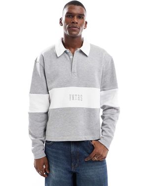 ASOS Felpa Oversize Squadrata Mélange Con Pannelli A Contrasto - Grigio