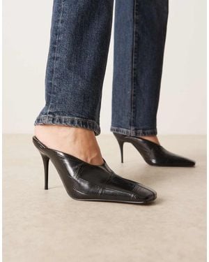 ASOS Pablo Ultimate Square Toe High Heel Mules - Blue