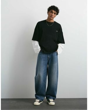 Pull&Bear Balloon-fit baggy jeans - Schwarz