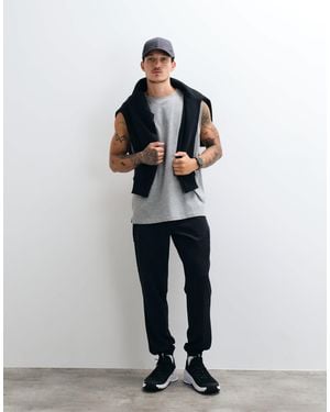 4505 Quick Dry Woven Cargo Track Sweatpants With Zip Pockets - Black