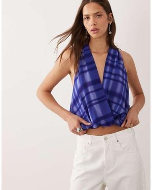 Mango Dolpin Haltertop - Blauw