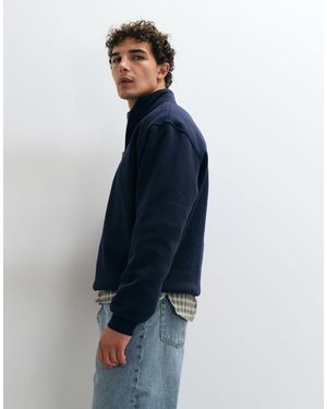 ASOS Essentials Relaxed Quarter Zip Sweatshirt - Blue