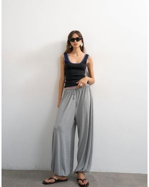 TOPSHOP Jersey Viscose Balloon Pants - Gray