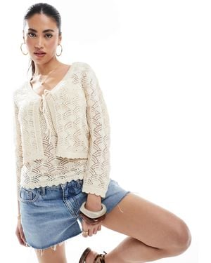 Vero Moda Cropped Crochet Cardigan Co-ord - Blue