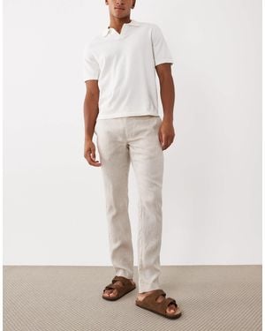 Mango 100% Linen Straight Fit Pants - White