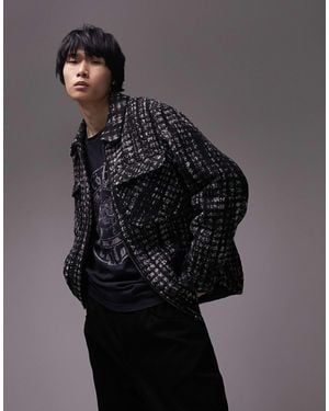 TOPMAN Wool Mix Shacket - Black