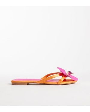 Public Desire Magnolia 3d Floral Flat Sandals - Multicolour