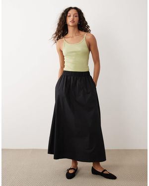 Vila Cotton Midi Skirt - White