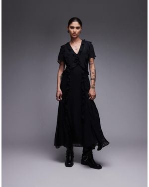 AllSaints – mari – maxikleid - Schwarz