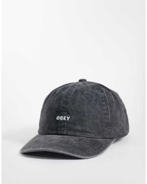 Obey Gorra Strapback De 6 Paneles Con Logo Pigmentado En Lavado - Gris