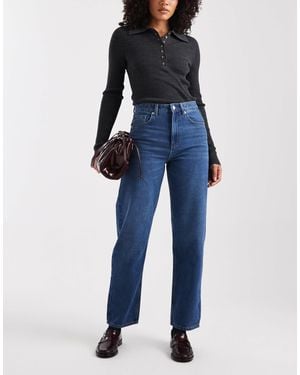 ONLY Robbie High Waist Straight Leg Jeans - Blue