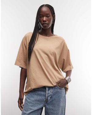 Weekday T-Shirt Squadrata Con Maniche Raglan - Blu