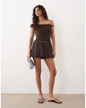 Gina Tricot Mini Bubble Shorts - Natural
