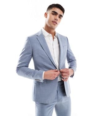 River Island Skinny Suit Jacket - Blue