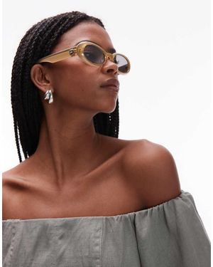 Le Specs Work It Oval Sunglasses - Brown