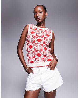 River Island – strick-trägertop - Rot