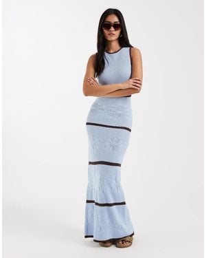 New Look Flower Stitch Maxi Dress - White