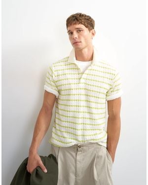 TOPMAN Classic Fit Crochet Striped Polo - Multicolor
