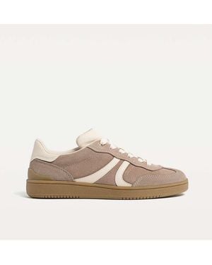 Stradivarius Leather Trainers - Natural