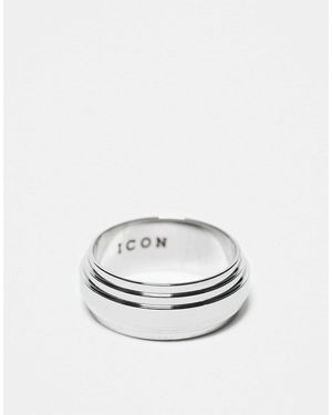 Icon Brand Seventies City Stainless Steel Deco Band Ring - White