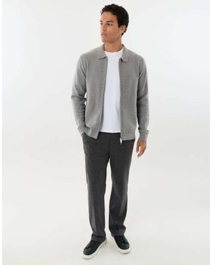 Threadbare Straight Leg Tailored Trousers - Grey