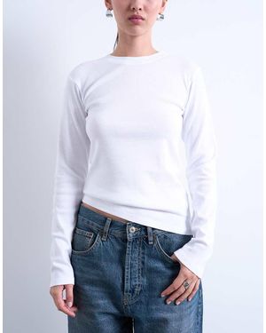 TOPSHOP Long Sleeve Everyday Tee - White