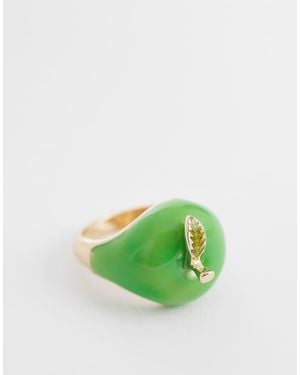 Reclaimed Vintage Brede Ring Met Groene Appel
