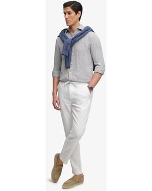 Superdry Merchant Linen Trousers - Blue