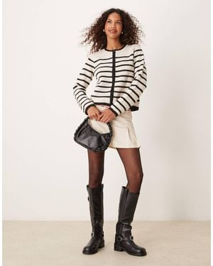 Mango Gilet zippé à rayures - Neutre