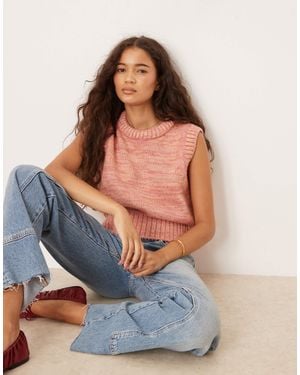 ASOS Débardeur en maille à encolure rembourrée - pêche multiply - Bleu