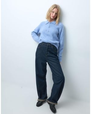 Vero Moda Weicher strickpullover mit rollkragen - Blau