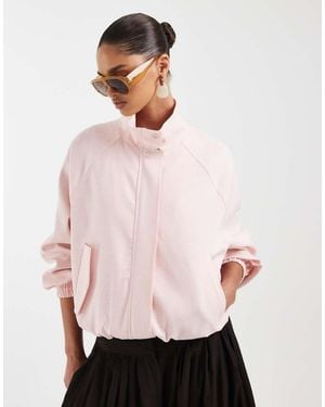 ASOS Jack Met Linnenlook En Opstaande Boord - Roze