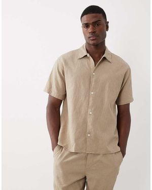 Jack & Jones Co-ord Textured Shirt - Natural