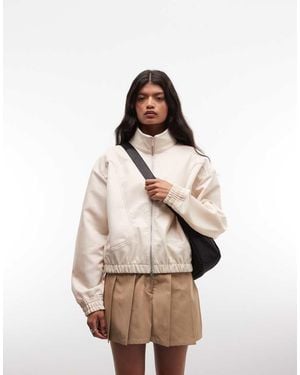 Nike Cazadora Bomber De Piel Sintética En-Blanco - Neutro