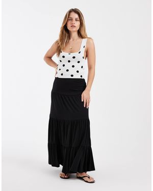 Only Petite Jupe longue étagée - Blanc