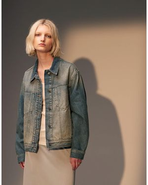 TOPSHOP Boxy Denim Jacket - Green