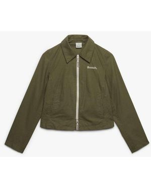 Bench x Superdry & Co Double Zip Collar Ripstop Jacket - Green