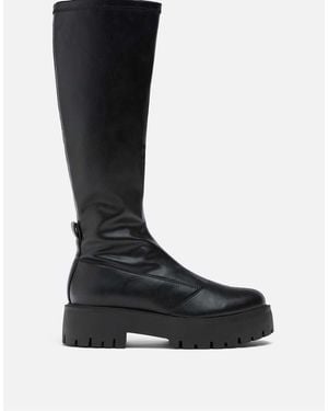 Stradivarius Flat Track Boots - Black