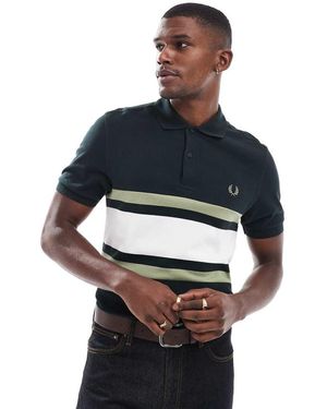 Fred Perry Poloshirt Met Panelen - Blauw