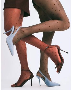 Calzedonia Sheer Polka Dot Tights - Brown
