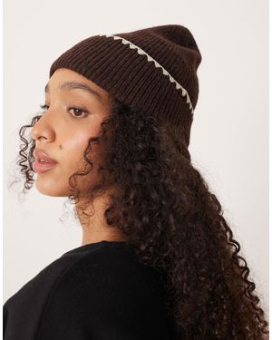 Accessorize Bonnet à surpiqûres - marron - Noir