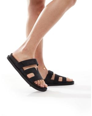 SEQWL Wide Fit – nubukleder-sandalen - Weiß