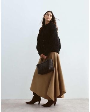 ARRANGE Panelled Midi Skirt - Brown